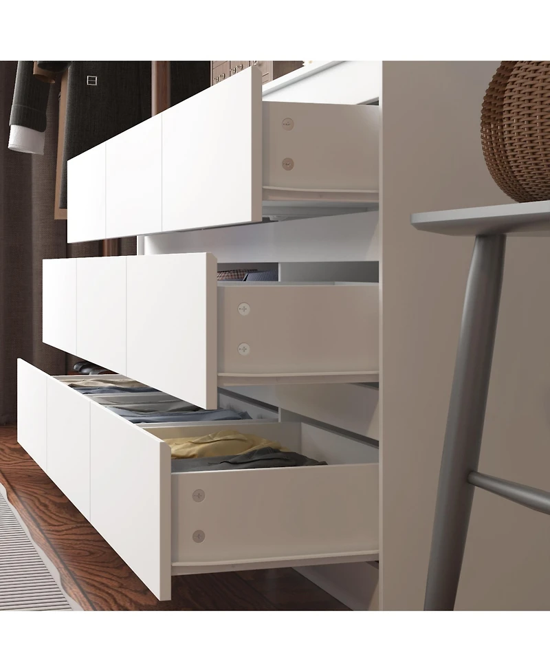 Famapy 9 Drawer Dresser for Bedroom with Deep Drawers,Dressers and Chest of Drawers Handle Free for Closet Living Room