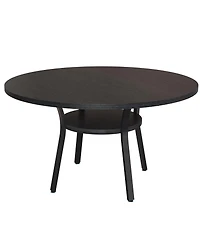 gaomon 4-Person Round Dining Table with Storage Shelf