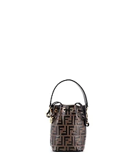 Pre-Owned Fendi Mini Mon Tresor Bucket Bag Zucca Embossed Leather