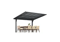 Aecojoy Lean to Hardtop Metal Carport Gazebo, Outdoor Freestanding Pergola Gazebo