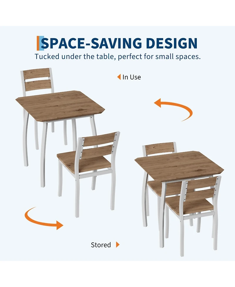 gaomon 3-Piece 2-Person Farmhouse Industrial Dining Set
