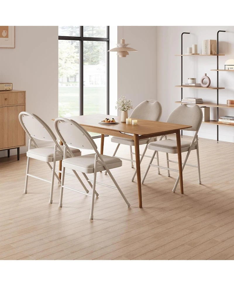 gaomon Dining Chair Aptliton Set of 4 Black High Back Folding Chairs Pu Leather Foldable Chairs for Kitchen Dining Room