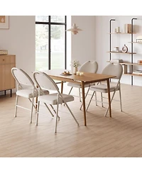 gaomon Dining Chair Aptliton Set of 4 Black High Back Folding Chairs Pu Leather Foldable Chairs for Kitchen Dining Room