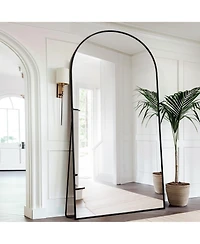 Antok Full Length Mirror, 78"x38" Floor Mirror, Arch Floor Standing Mirror Freestanding Arch Full Body with Stand for Bedroom, Hanging Mount