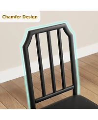 gaomon Dining Table Set for 4 with Glass Desktop, Kitchen Table and 4 Chairs with Chamfer Design, 5 Piece Dining Room Table Set with Cushion Seats