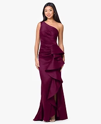 Betsy & Adam Petite One-Shoulder Ball Gown