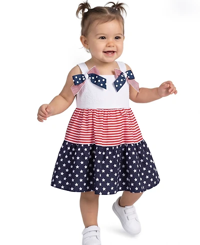 Bonnie Baby Girls' Americana Bow Dress