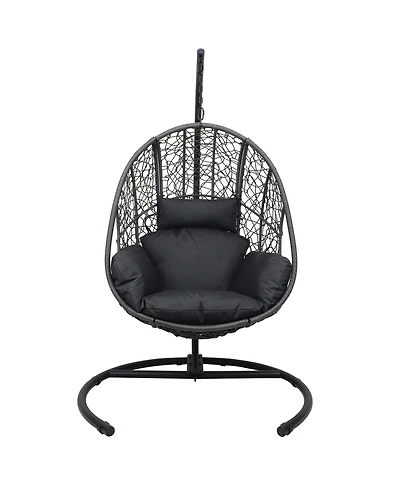 Clihome Outdoor Indoor Pe Wicker Swing Egg Chair With Soft Cushion