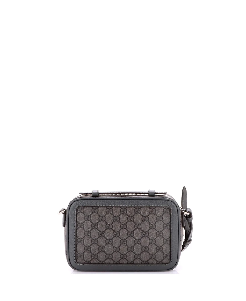 Pre-Owned Gucci Small Ophidia Zip Around Camera Crossbody Bag Gg Coated Canvas