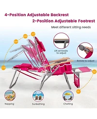 Gouun 3-in-1 Folding Beach Chair with Footrest and Lay-Flat Position 26 in Wide