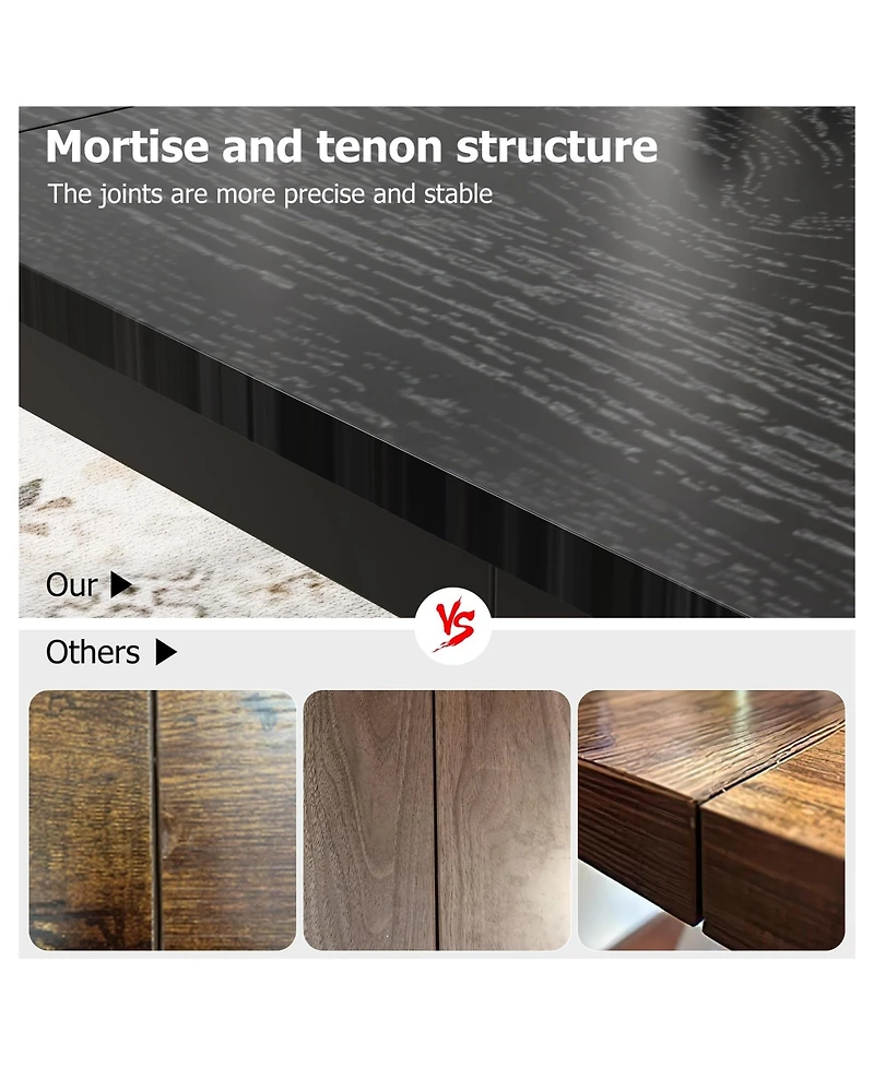 gaomon Modern Industrial 6-8 Person Rectangular Dining Table