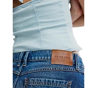 Free People Women's Lainey Low-Rise Cotton Mini Denim Skirt