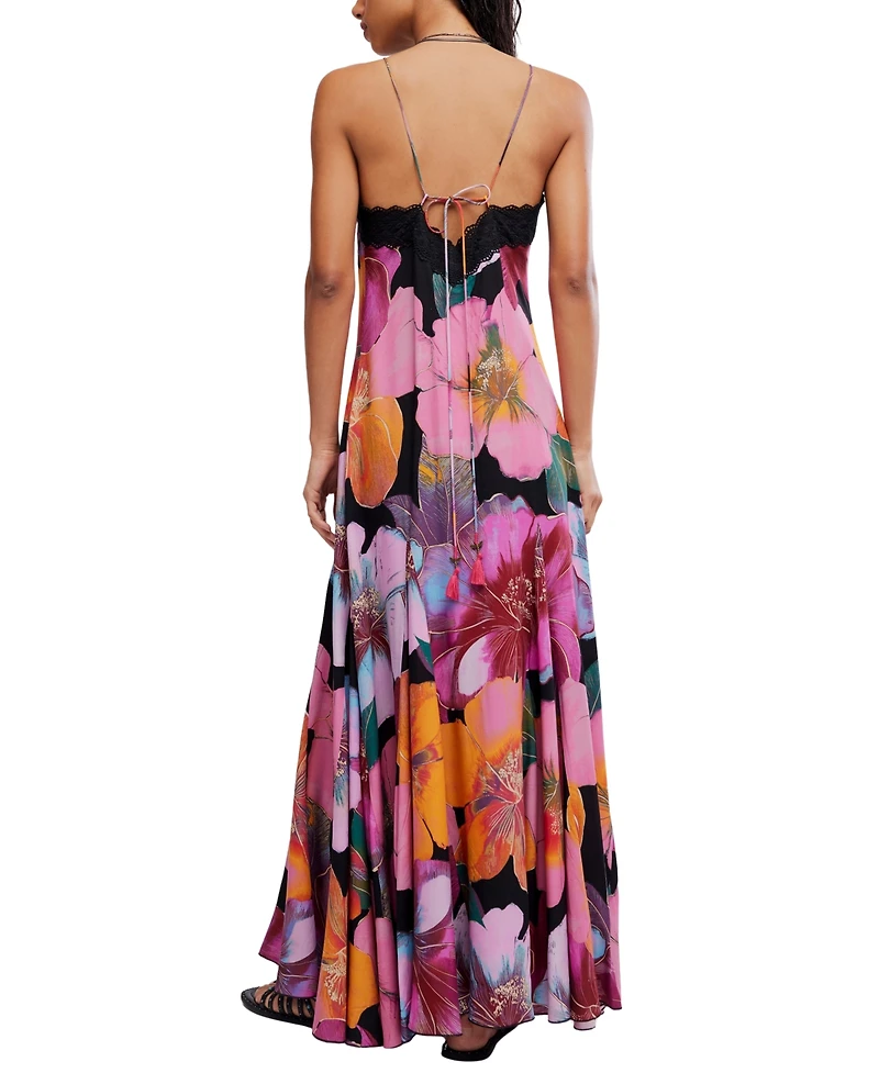 Free People Women's Bloomspell V-Neck Viscose Maxi Dress
