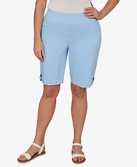 Hearts Of Palm Plus Solid Tech Stretch Bermuda Shorts
