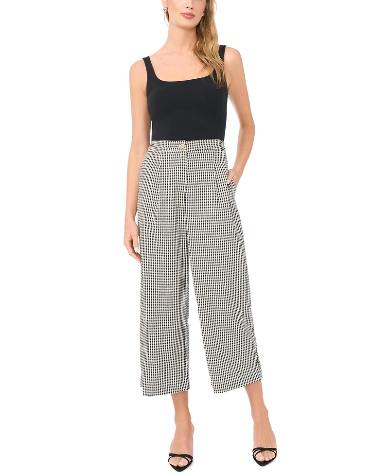 Vince Camuto Women's Mid-Rise Pleated Straight Leg Pants