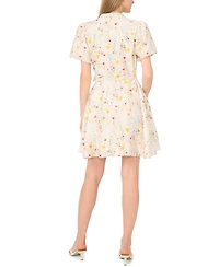 Vince Camuto Women's V-Neck Puff Sleeve Mini Dress