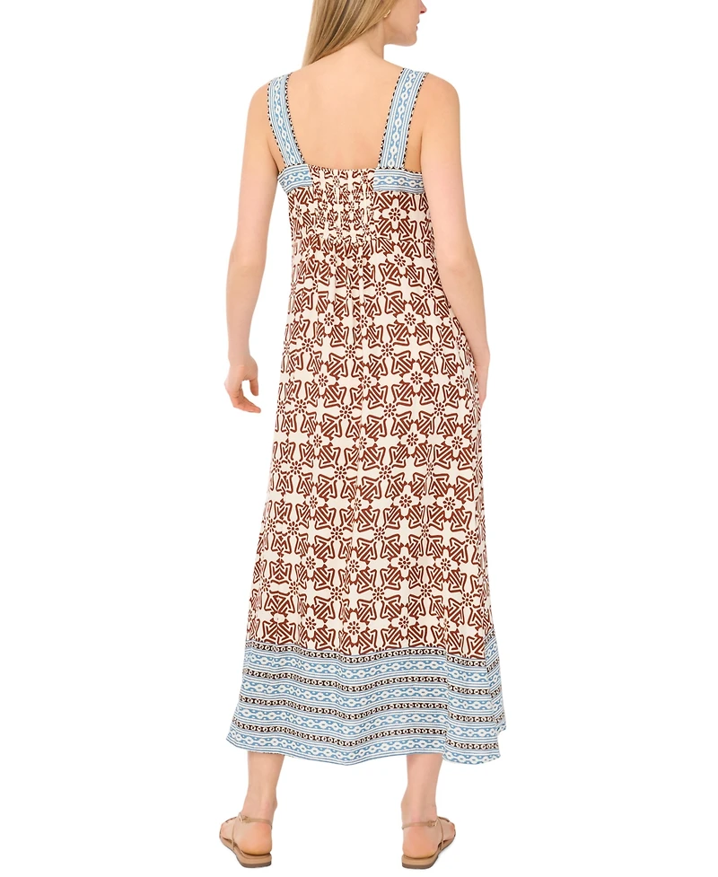 Vince Camuto Women's Square Neck Smocked Back Maxi Dress
