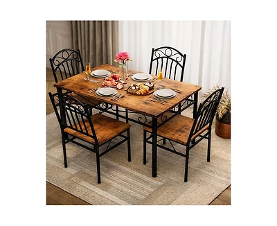 gaomon 4-Person Modern Farmhouse Compact Dining Table Set