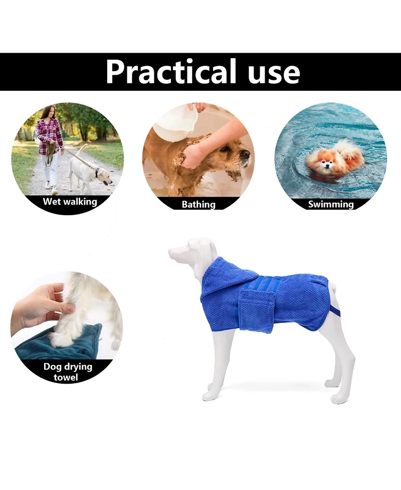 Aronkl Microfiber Super Absorbent Dog Drying Coat