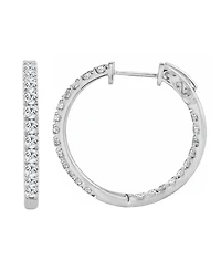 Diamond In & Out Hoop Earrings (1-1/2 ct. t.w.) in 10k White Gold