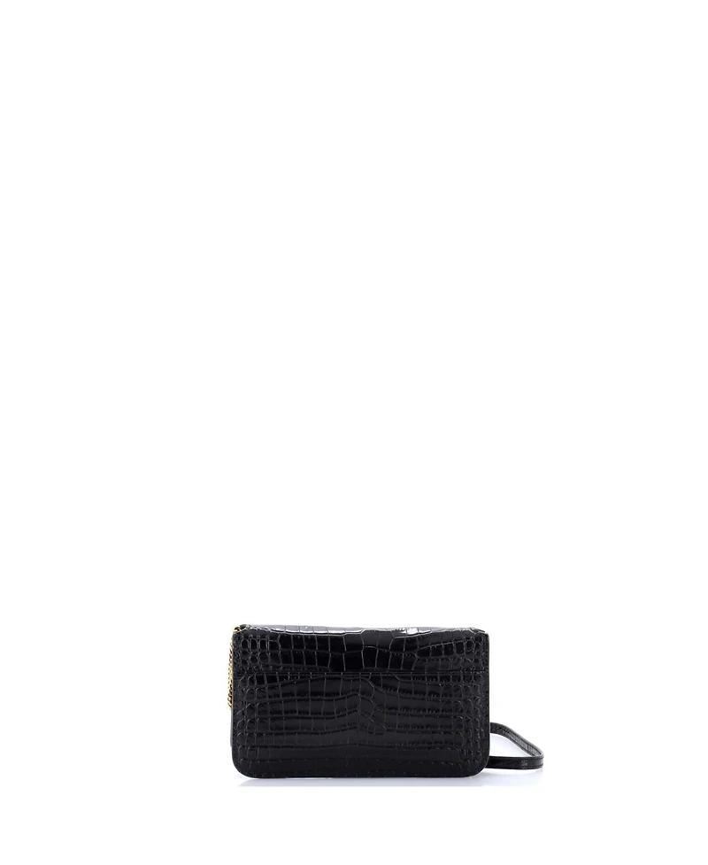 Pre-Owned Saint Laurent Classic Monogram Phone Holder Shoulder Bag Embossed Leather