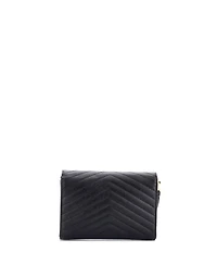 Pre-Owned Saint Laurent Classic Monogram Envelope Wristlet Clutch Matelasse Chevron Leather