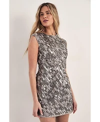 Nasty Gal Women's Embellished Lace Up Back Mini Dress