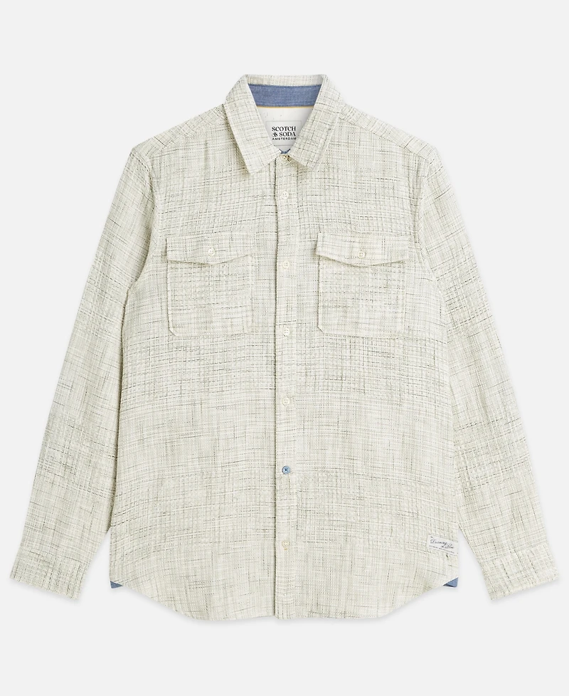 Scotch & Soda Men's Regular-Fit Long-Sleeve Cotton Collared Shirt