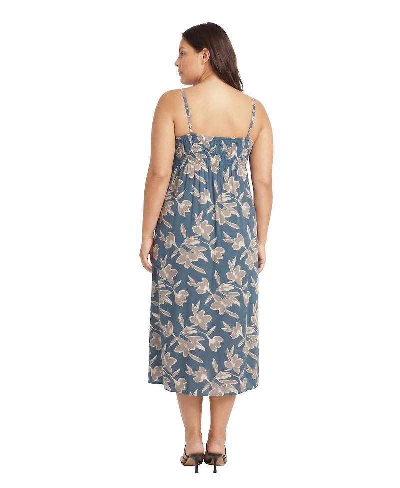 24seven Comfort Apparel Plus Essential Curvy Maxi Dress