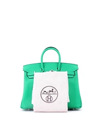 Pre-Owned HERMES Birkin 25 Handbag Green Swift with Palladium Hardware
