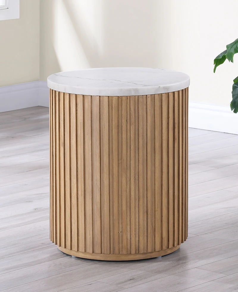 Colby 18" Marble Round End Table