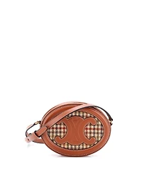 Pre-Owned Celine Triomphe Oval Crossbody Bag Tweed and Leather