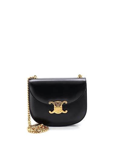 Pre-Owned Celine Triomphe Besace Clea Chain Flap Bag Leather