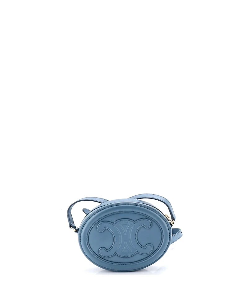 Pre-Owned Celine Mini Triomphe Oval Crossbody Bag Leather