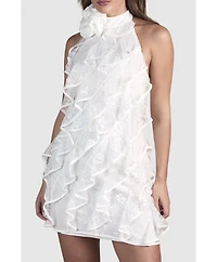 Coast Women's Lace Frill Mini Bridal Dress