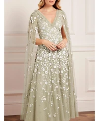 Needle & Thread Women's Ethereal Blooms Cape Sleeve Ankle Gown