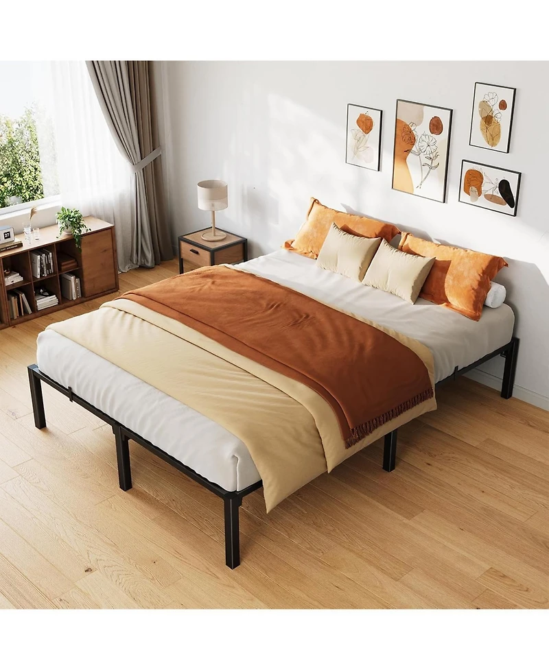gaomon Full Metal Bed Frame, 16" Platform, Heavy Duty Steel Slats, Underbed Storage