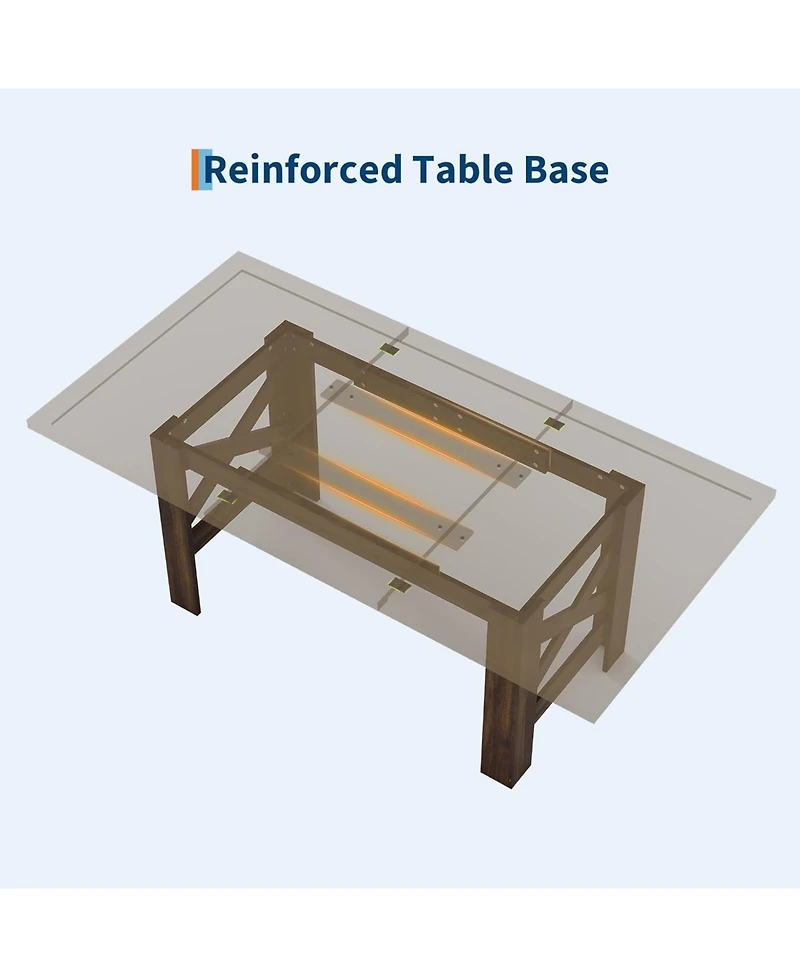 gaomon Wood Farmhouse Dining Table for 6-8, Heavy Duty Large Kitchen Table, Rectangular Dining Room Tables with Strong Legs, Thickness Tabletop