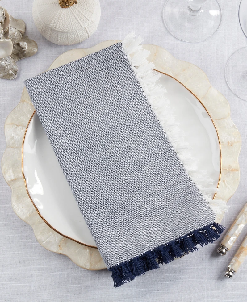 Saro Lifestyle Fringe Edge Cotton Napkins, Set of 4