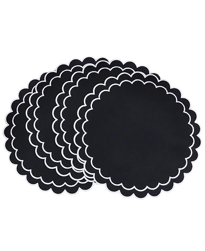 Saro Lifestyle Scalloped Cotton Placemats, Set of 4