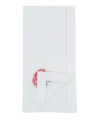 Saro Lifestyle Floral Embroidered Cotton Decorative Napkins, Set of 6