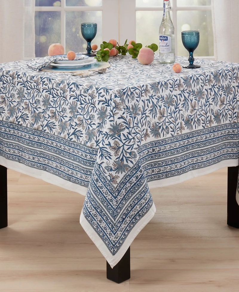 Saro Lifestyle Floral Cotton Tablecloth, 70" x 70"