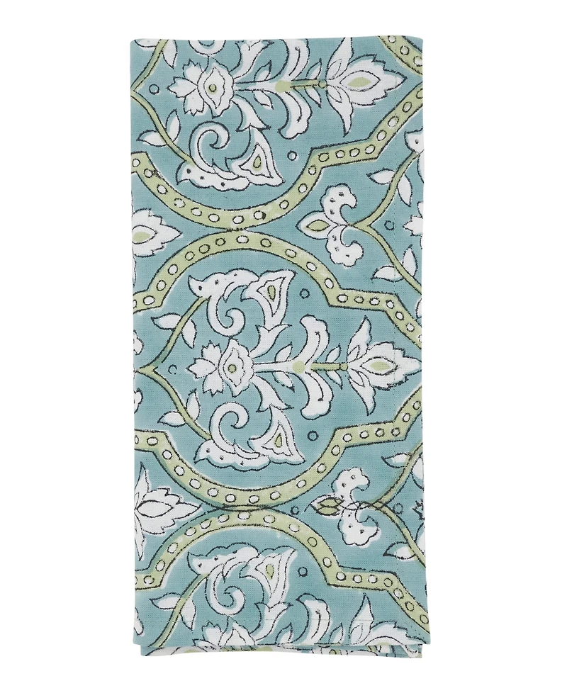 Saro Lifestyle Ornamental Pattern Cotton Decorative Napkins, Set of 4