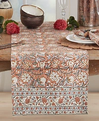 Saro Lifestyle Timeless Floral Cotton Table Runner, 16" x 72"