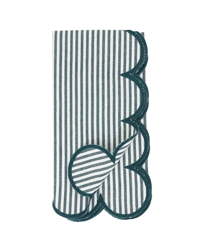 Saro Lifestyle Striped Cotton Decorative Napkins, Set of 4