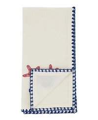 Saro Lifestyle Coastal Motif Cotton Decorative Napkins, Set of 4