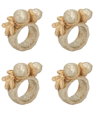 Saro Lifestyle Decorative Acorn Resin Napkin Rings, Set of 4