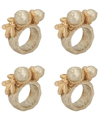 Saro Lifestyle Decorative Acorn Resin Napkin Rings, Set of 4