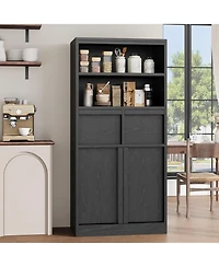 gaomon Tall Bathroom Cabinet, Floor Storage Cabinet with Doors & 2 Drawers, Organizer Freestanding for Bathroom, Living Room