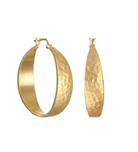 Satya Jewelry Shine Bright Hammered Hoop Earrings